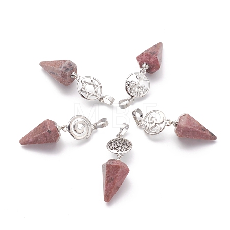 Natural Rhodochrosite Pendants G-O194-05-1