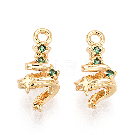 Brass Micro Pave Cubic Zirconia Charms KK-N263-140A-G-1