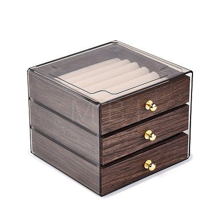 3-Tier PET Plastic Jewelry Storage Drawer Boxes CON-N016-09-1