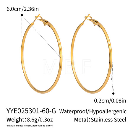 304 Stainless Steel Hoop Earrings OC2065-6-1