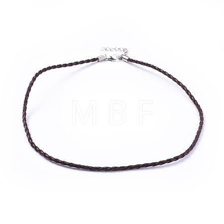 Trendy Braided Imitation Leather Necklace Making X-NJEW-S105-002-1