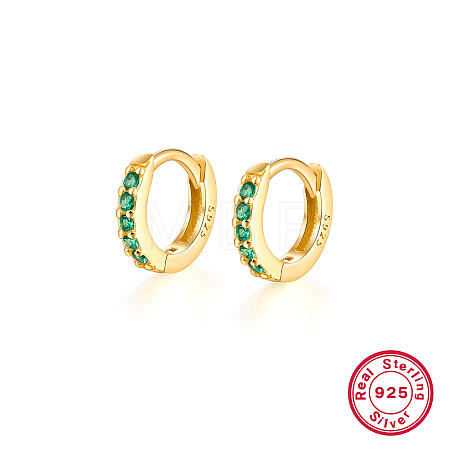 925 Silver Zircon Round Hoop Earrings Unisex Geometric Stylish Jewelry KO3739-5-1
