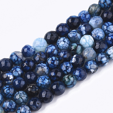 Natural Crackle Agate Beads Strands G-T119-01A-01-1