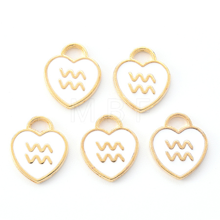 Light Gold Plated Alloy Enamel Pendants ENAM-R136-30-10-1