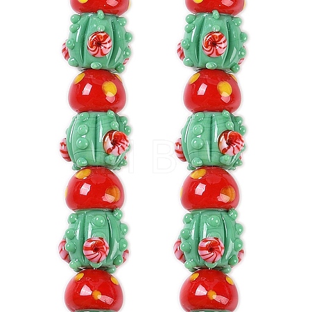 Handmade Lampwork Beads Strands LAMP-P066-02-1