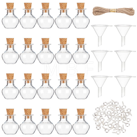 DIY Apple Shape Wish Bottle Pendant Decorations Making Kit DIY-DC0001-72-1