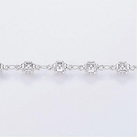 Tarnish Resistant 304 Stainless Steel Bar Link Chains STAS-G038-03P-1