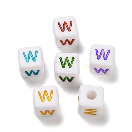Opaque Acrylic Beads OACR-I022-01W-1