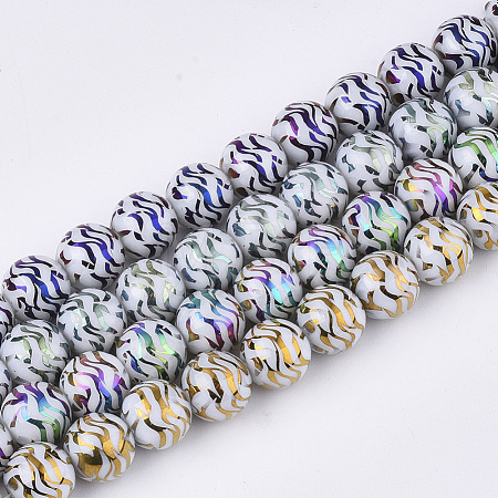 Electroplate Glass Beads Strands EGLA-S177-09B-M-1