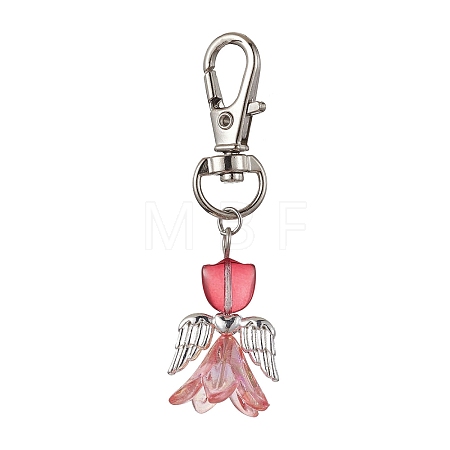 Angel Glass Pendant Decorations HJEW-JM01627-04-1