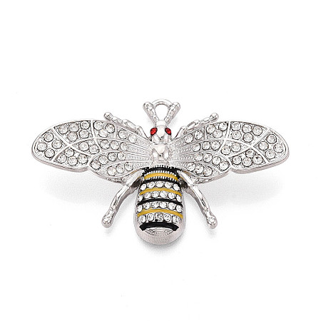 Rack Plating Alloy Rhinestone and Enamel Pendants PALLOY-T090-112P-1