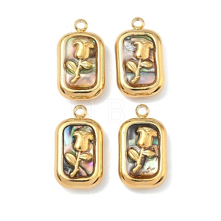 304 Stainless Steel Shell Pendants STAS-F345-01D-G-1