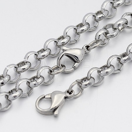 Tarnish Resistant 304 Stainless Steel Cross Rolo Chain Jewelry Sets SJEW-A077-01P-1