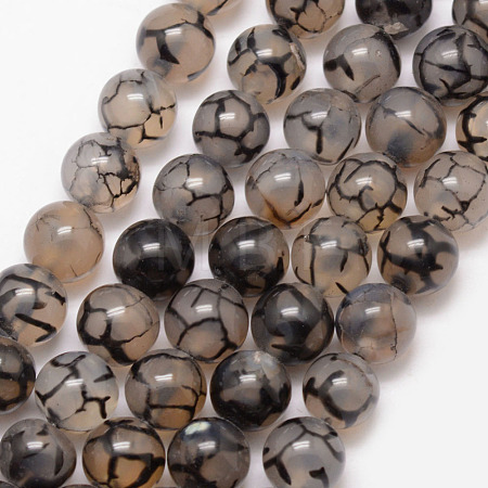 Natural Dragon Veins Agate Bead Strands X-G-K166-14-6mm-01-1