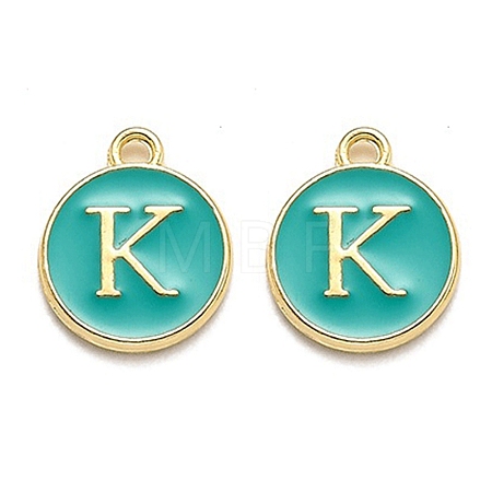 Golden Plated Alloy Enamel Charms X-ENAM-Q437-15K-1