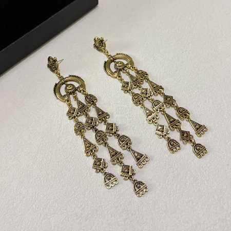 Geometric Alloy Chandelier Earrings for Women WG4494D-02-1