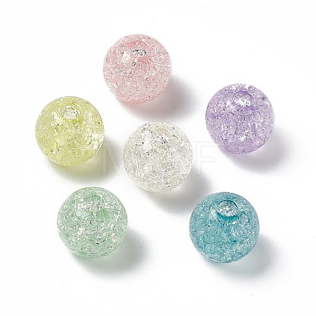 Transparent Crackle Acrylic Bead OACR-H019-02-1