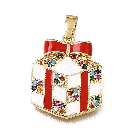 Brass Micro Pave Colorful Cubic Zirconia Pendants KK-CBAA632-28G-1