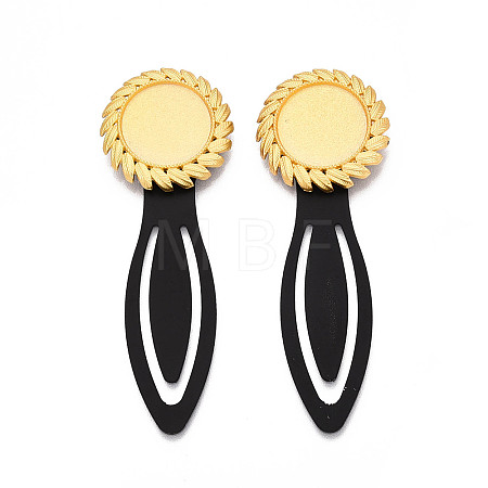 Alloy & Iron Bookmark Cabochon Settings PALLOY-N184-06G-1