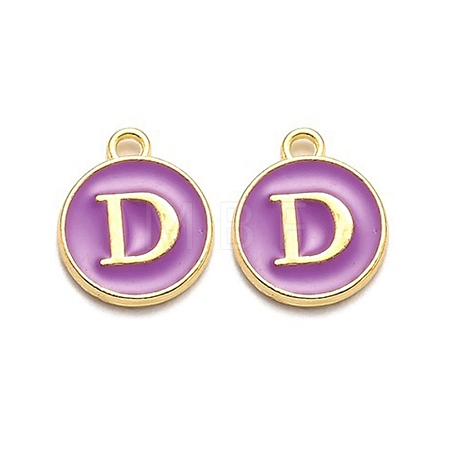 Golden Plated Alloy Enamel Charms ENAM-Q437-12D-1