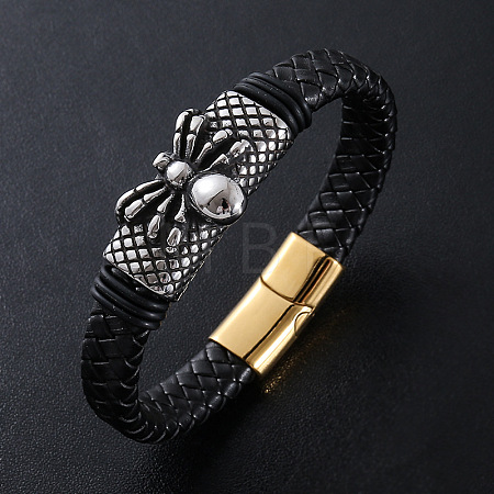 Punk Braided PU Leather Cord Bracelets TA8975-2-1