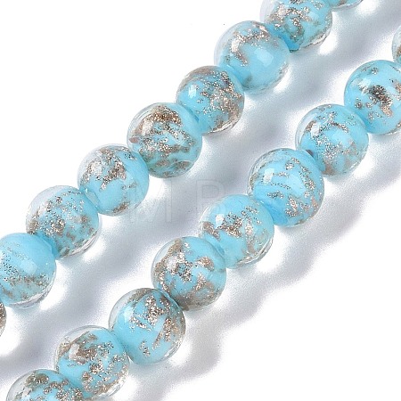 Handmade Gold Sand Lampwork Beads LAMP-Z009-01H-1