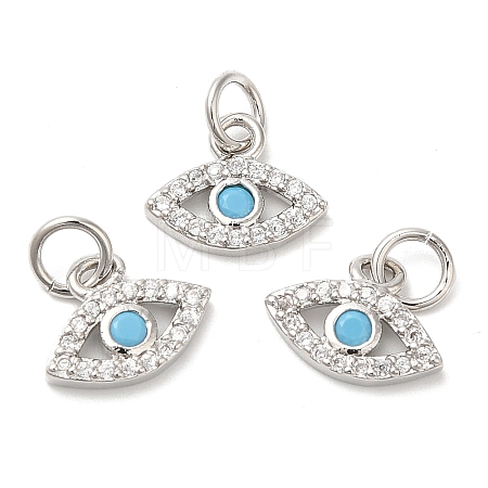 Eco-Friendly Brass Micro Pave Cubic Zirconia Charms ZIRC-F083-018P-01-RS-1