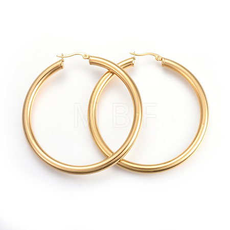 201 Stainless Steel Big Hoop Earrings EJEW-A052-19D-G-1
