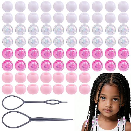 60Pcs 2 Colors Opaque Acrylic Beads DIY-PA0002-19C-1