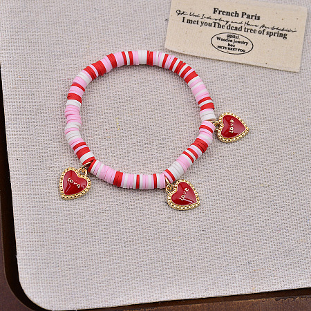 Valentine's Day Zinc Alloy Enamel Charm Bracelets FS-WG4D636-07-1
