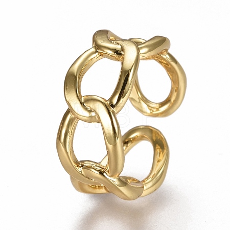 Brass Cuff Rings RJEW-F105-03G-1