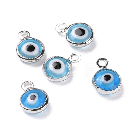 Handmade Evil Eye Lampwork Charms KK-F764-13P-07-1