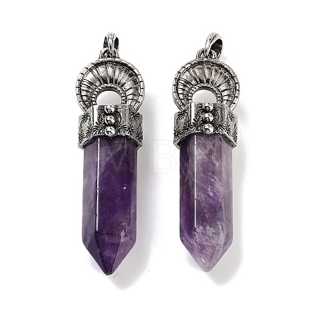 Natural Amethyst Pointed Big Pendants G-Q163-02AS-06-1