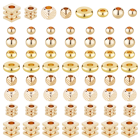 160Pcs 8 Styles Brass Spacer Beads KK-HY0001-07-1