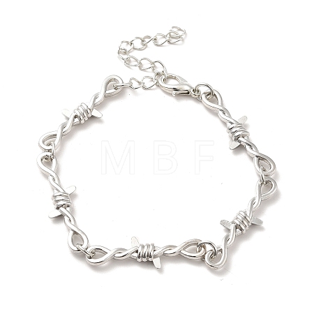 Alloy Thorns Link Chain Bracelet BJEW-C026-01P-1