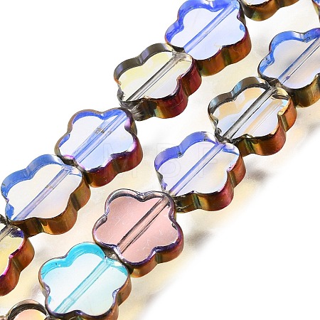 Electroplated Transparent Glass Beads Strands GL-CBA98F0-07C-1