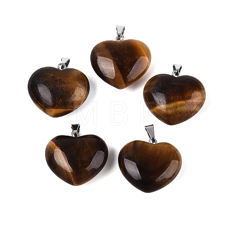 Natural Tiger Eye Pendants G-N362-05P-02-1