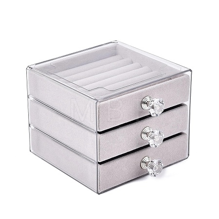 3-Tier PET Plastic Jewelry Storage Drawer Boxes CON-N016-08B-1