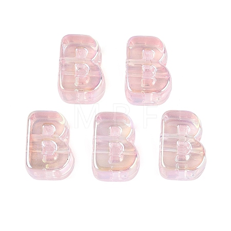UV Plating Transparent Acrylic European Beads OACR-M027-02B-01-1