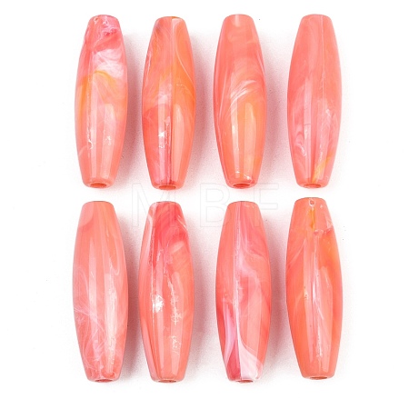 Opaque Acrylic European Beads OACR-G064-08A-1