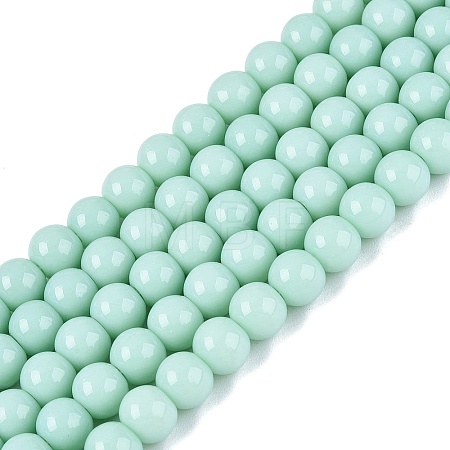 Opaque Solid Color Glass Beads Strands X-GLAA-T032-P6mm-21-1