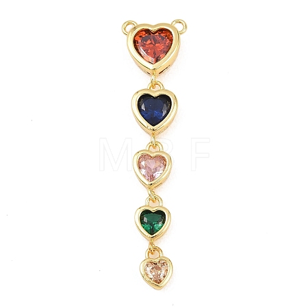 Brass Micro Pave Cubic Zirconia Pendants KK-K418-03A-G-1