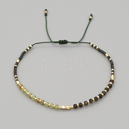 Adjustable Glass Seed Bead Braided Bead Bracelets for Women VT9382-54-1