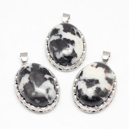 Natural Zebra Jasper Pendants G-D851-39-1