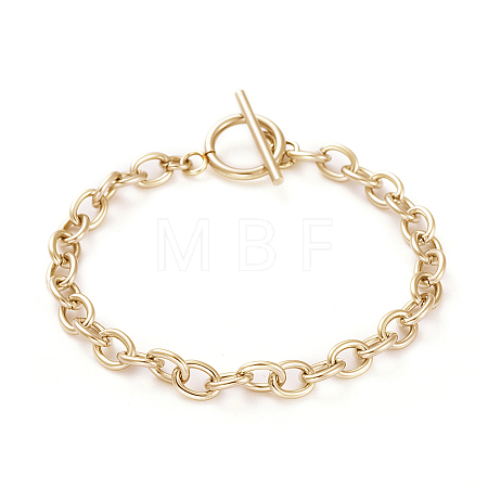 Unisex 304 Stainless Steel Cable Chain Bracelets X-BJEW-P245-39G-1