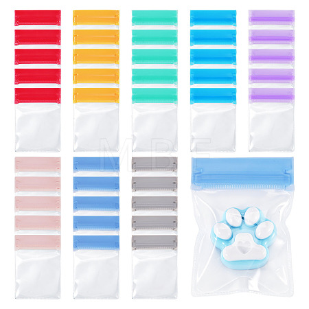 40Pcs 8 Colors Transparent EVA Packaging Resealable Bags ABAG-TA0002-29A-1