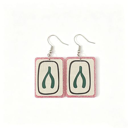 Acrylic Glitter Powder Dangle Earrings for Women WGA022A-05-1