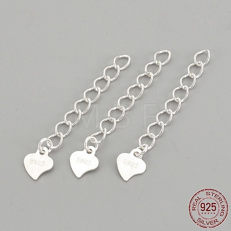 925 Sterling Silver Twisted Extender Chains X-STER-S002-32-1
