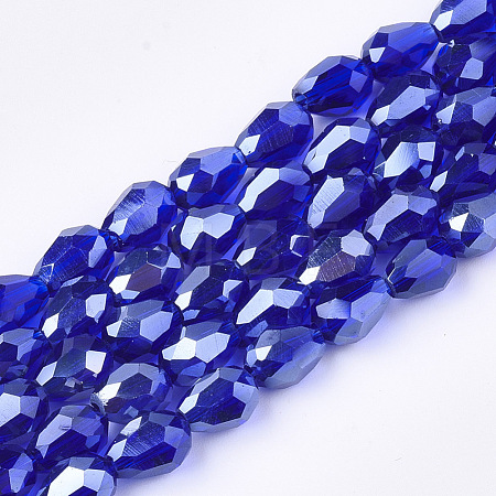 Electroplate Glass Beads Strands EGLA-T013-05B-1