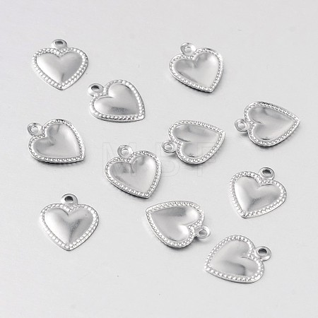 Tarnish Resistant Heart 316 Surgical Stainless Steel Filigree Charms STAS-M258-10-1